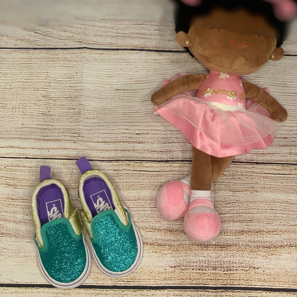 EUC Vans Glitter Color-block Sneakers Toddler Size 4